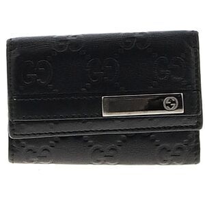 Gucci black leather key holder